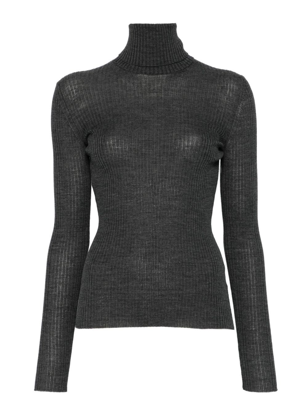 Mrz Ribbed Turtleneck Sweater In Gray