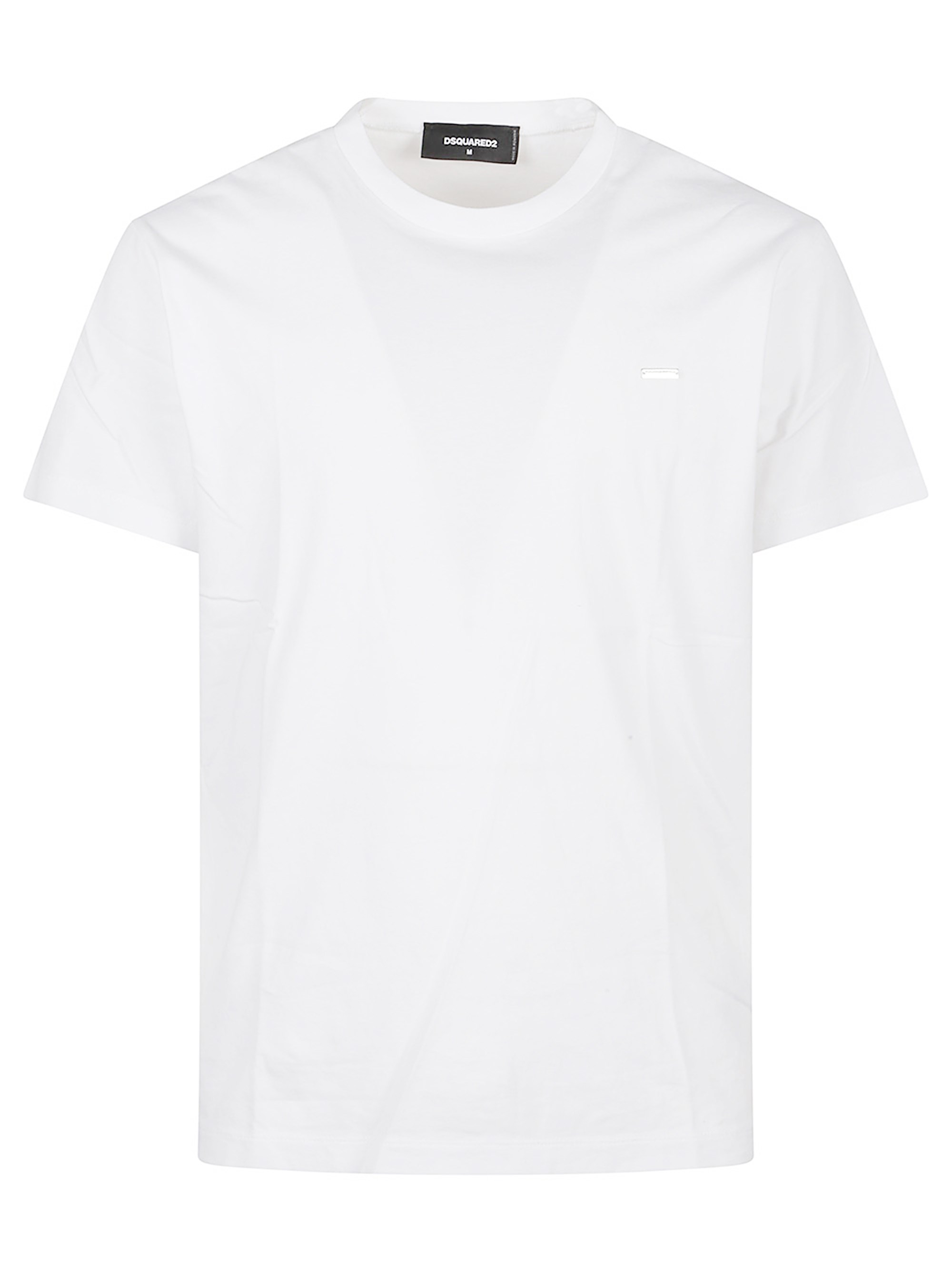 Dsquared2 White Cotton Tee With Subtle Logo Detail In White