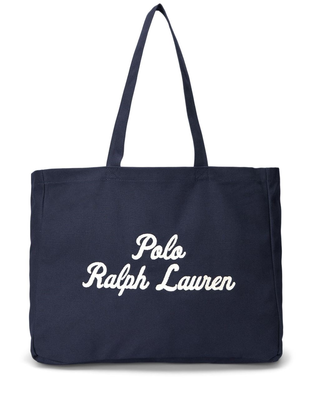 Polo Ralph Lauren Canvas Polo Rl Script Tote Newport Navy In Blue