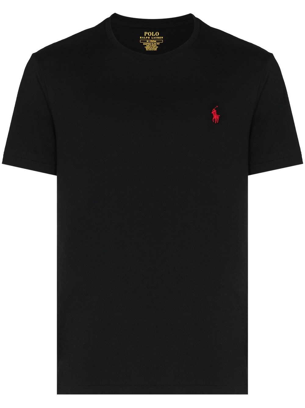 Polo Ralph Lauren Custom Slim Fit Jersey Crewneck T-shirt Clothing In Black