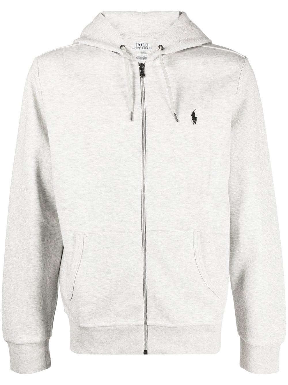 Polo Ralph Lauren Hooded Terry Sweatshirt With Zipper Closure In White