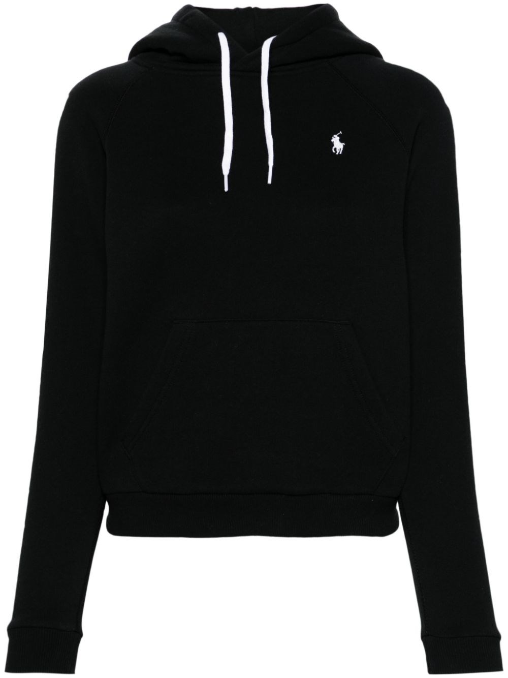 Polo Ralph Lauren Women's Shrunken Fit Fleece Hoodie Sweatshirt In Black