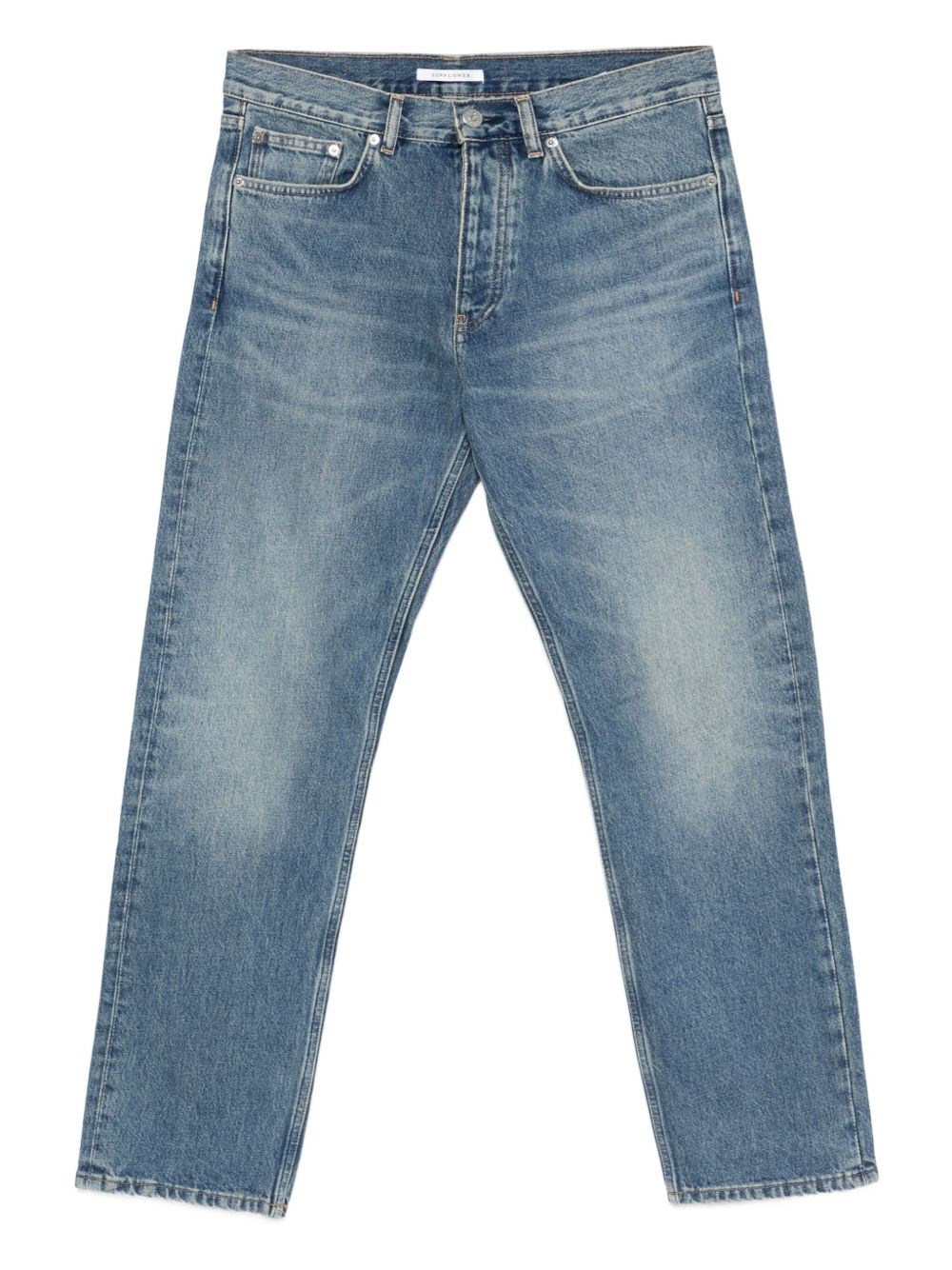 Sunflower Belt Loop Denim Trousers In Blue