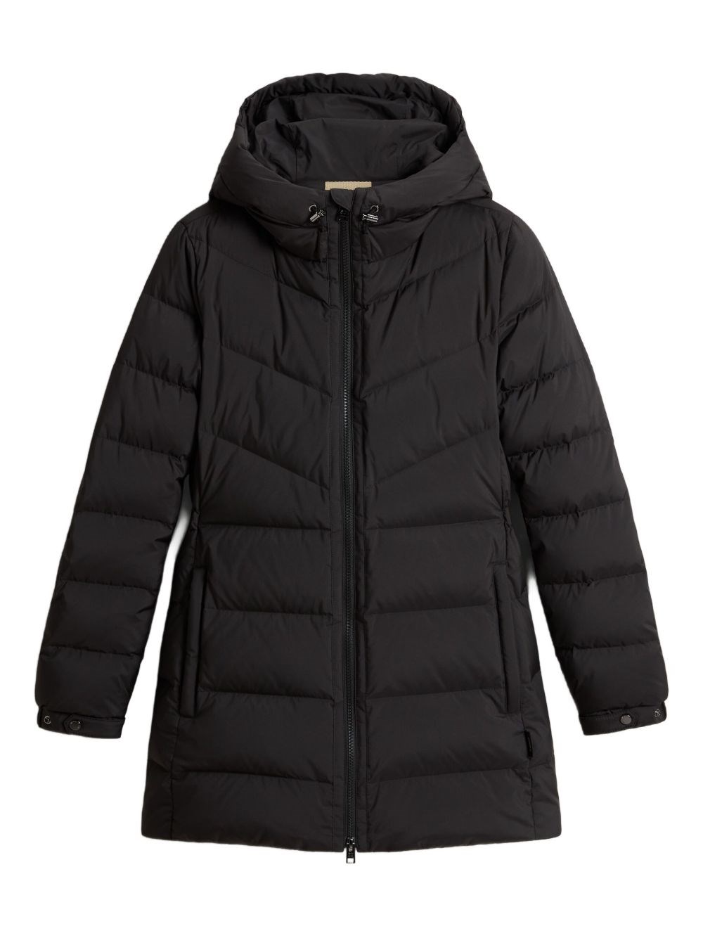 Woolrich Shirley Down Jacket In Microfiber In Black
