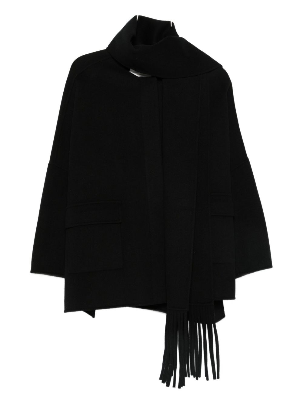 Ermanno Scarfed Cape In Black