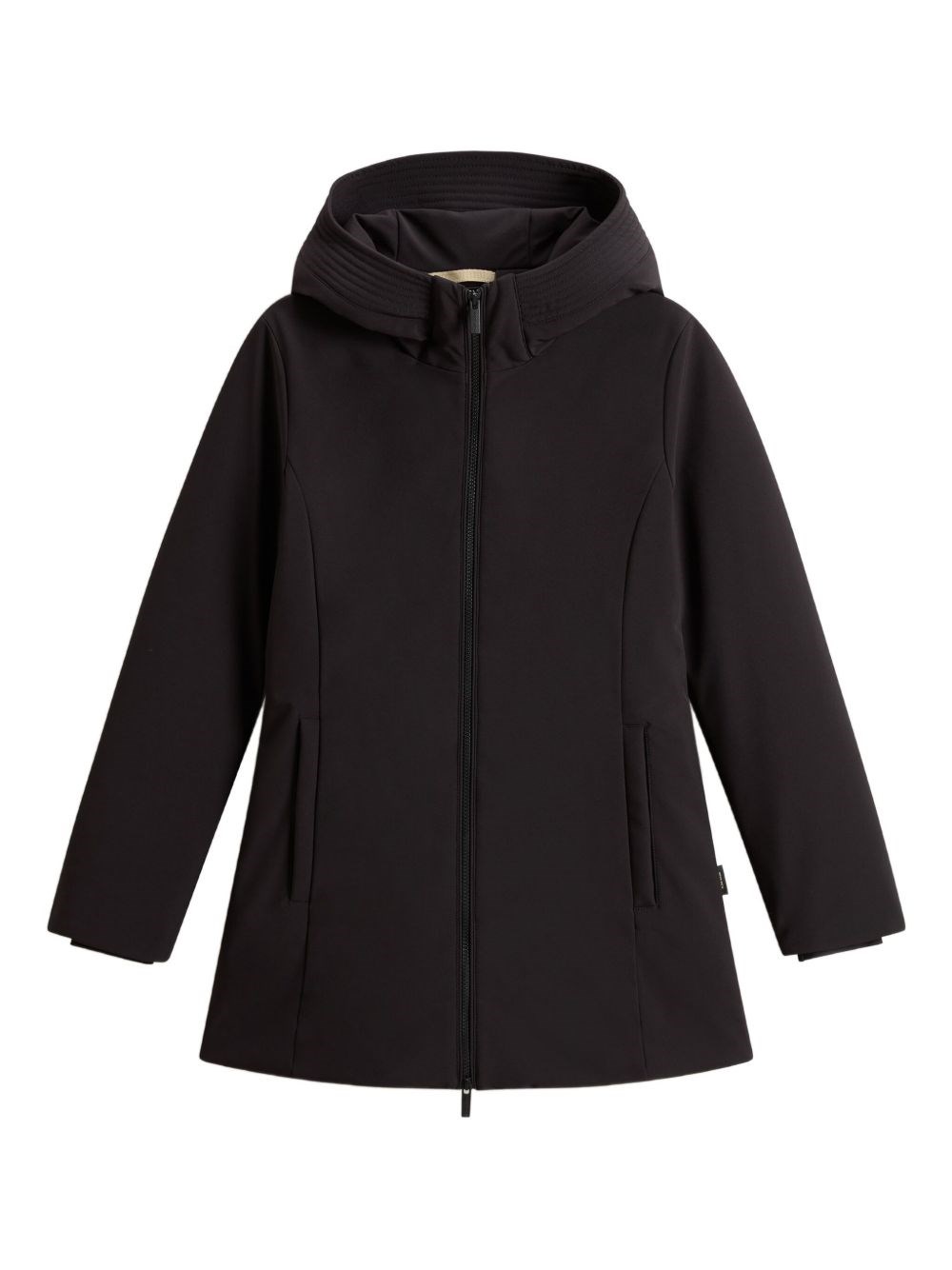 Woolrich Midi Parka Coat In Black