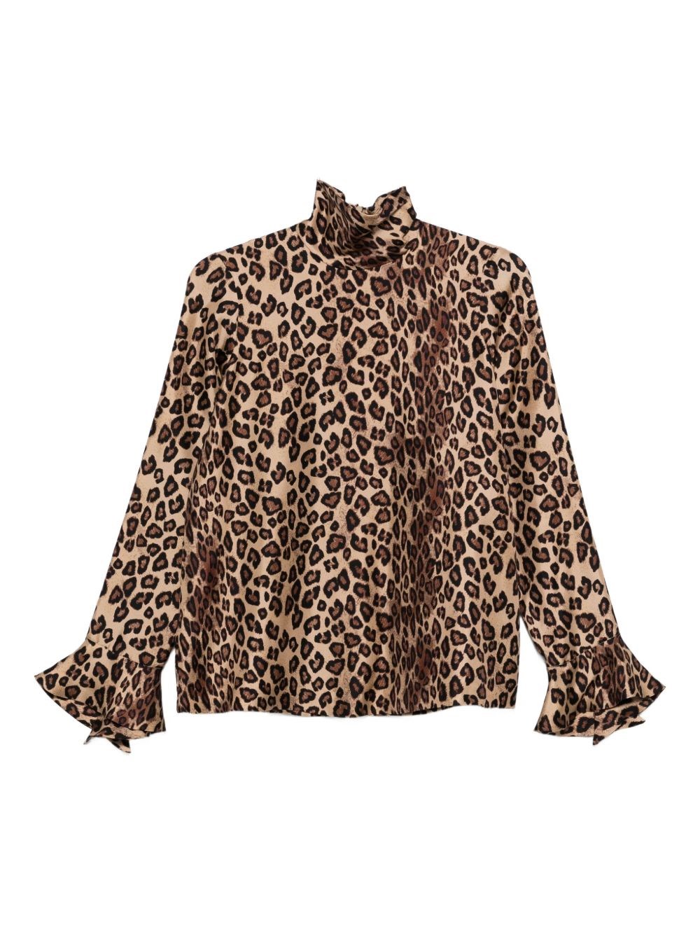 Alberto Biani Leopard Print High-neck Shirt In Animal Print