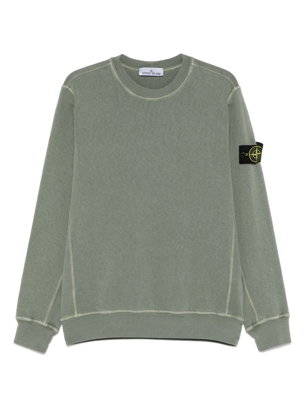Stone Island Sweatshirt With Compass Application In Green