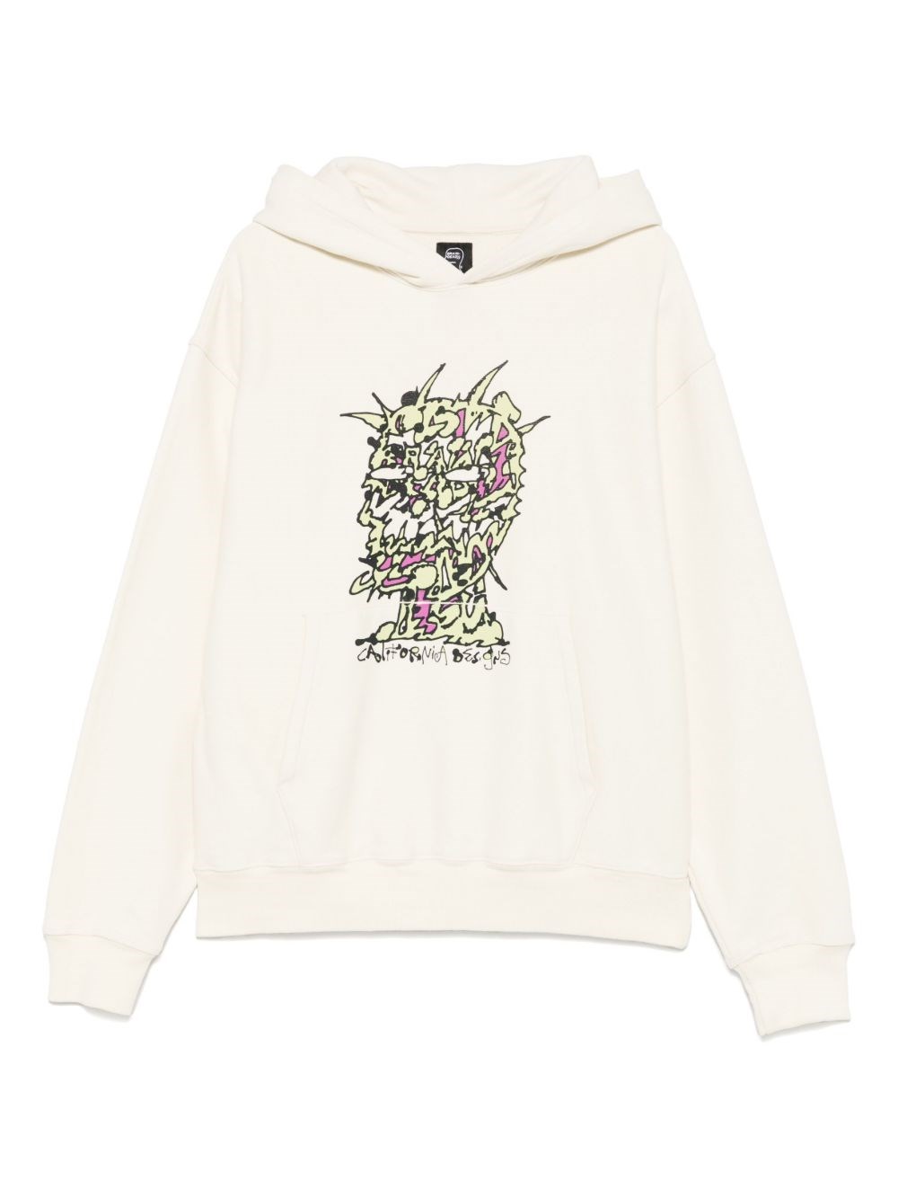 Brain Dead Scrambled Head Graphic Hooded Sweatshirt In Neutral