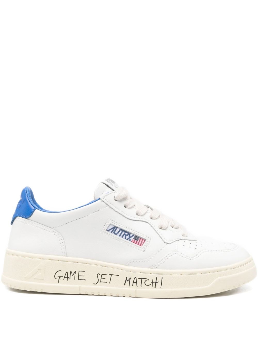 Autry 'medialist' White Leather Sneker In White
