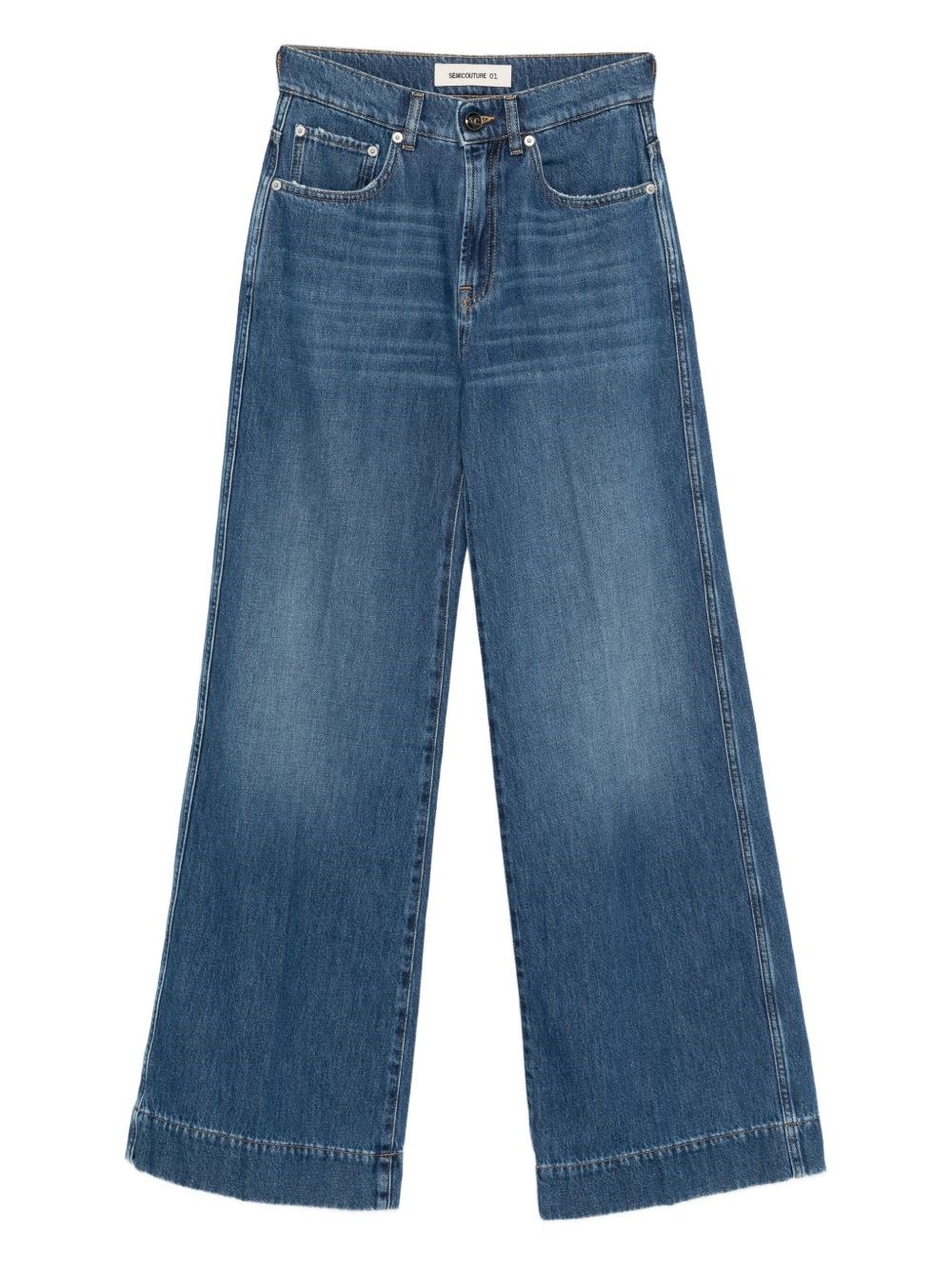Semicouture Hayley Wide-leg Denim Jeans In Blue