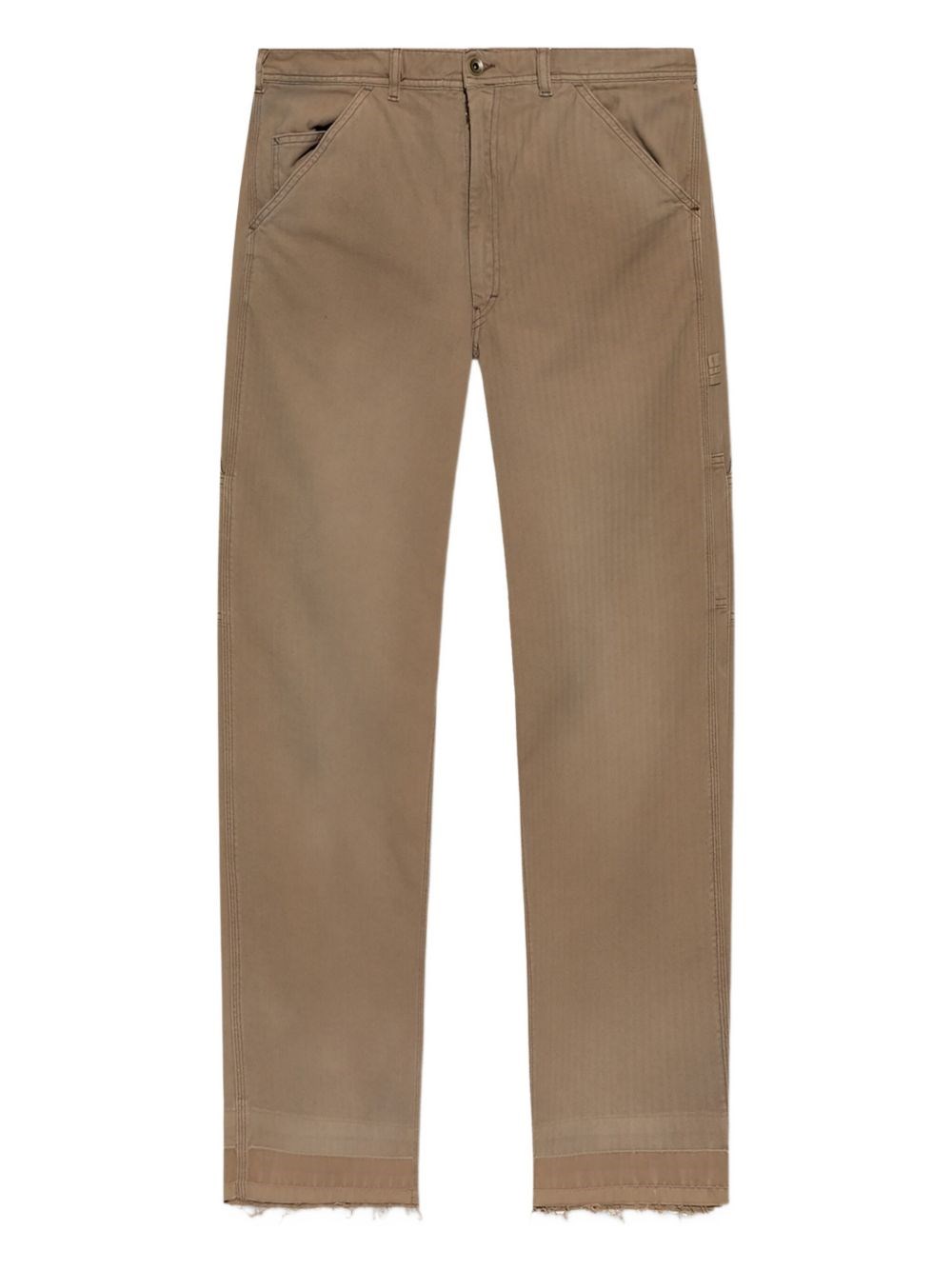 Maison Margiela Herringbone Pattern Straight Leg Trousers In Brown