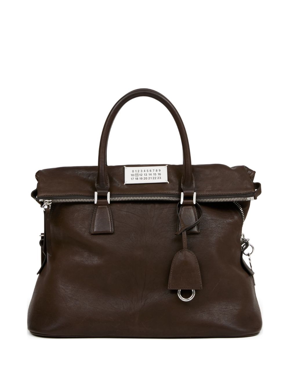 Maison Margiela 5ac Medium Leather Handbag In Brown