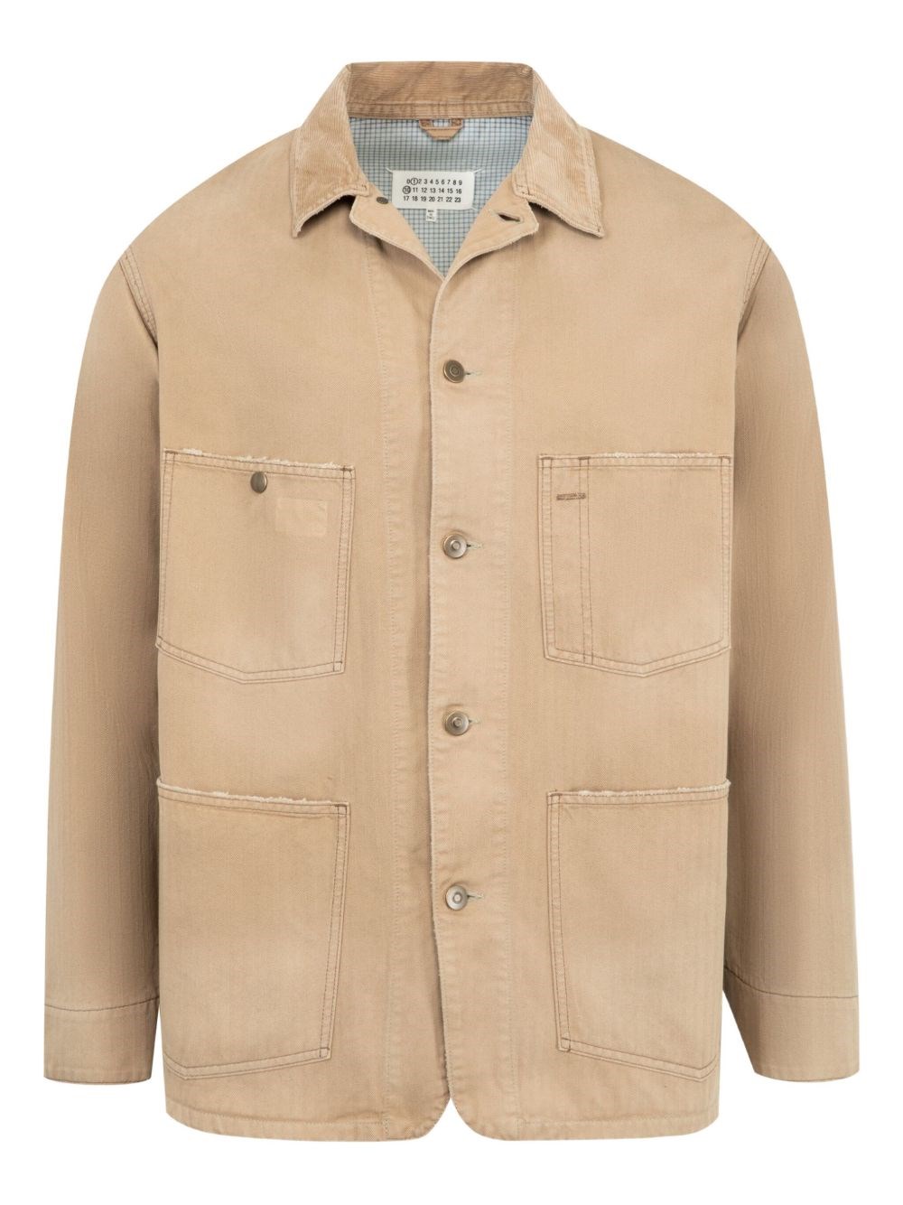 Maison Margiela Herringbone Weave Cotton Sports Jacket In Neutral