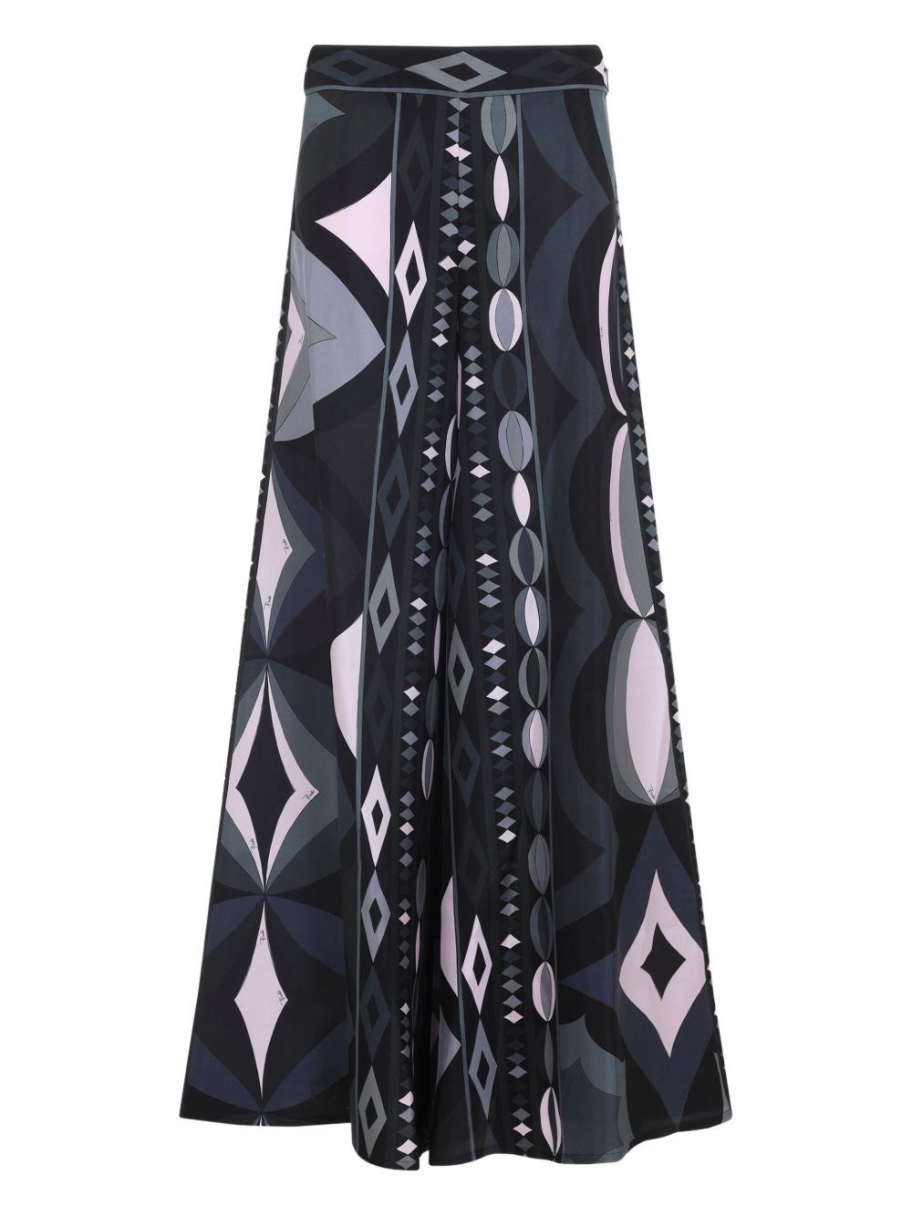 Pucci Geometric High Waist Wide Leg Trousers In Black