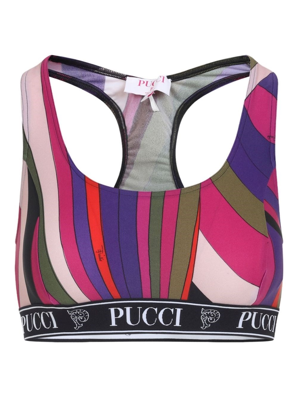 Pucci Racerback Polyamide Fashion Top In Multi
