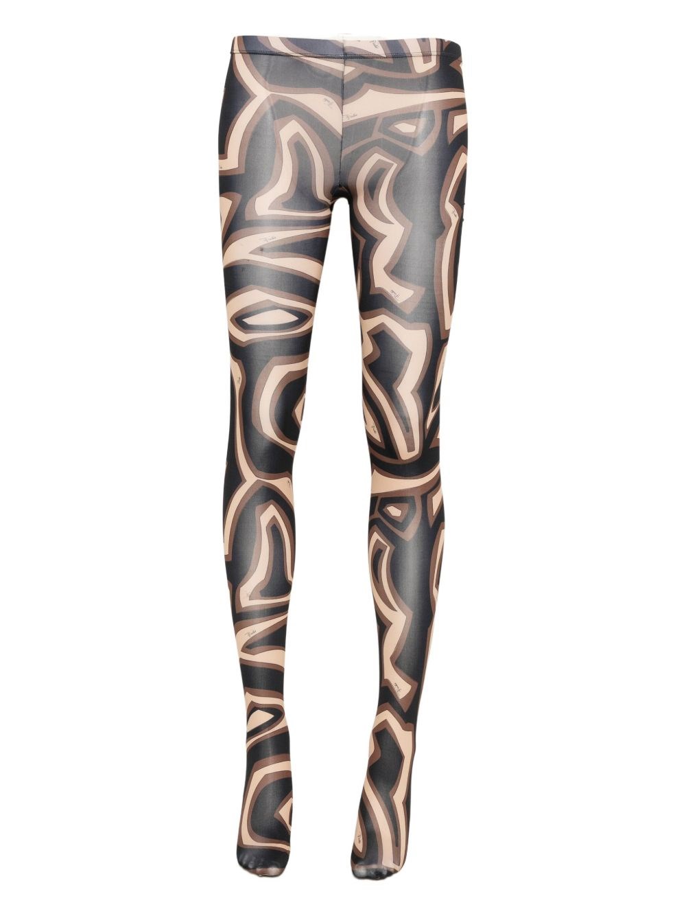 Pucci Printed Jersey Tights Socks Black In Black