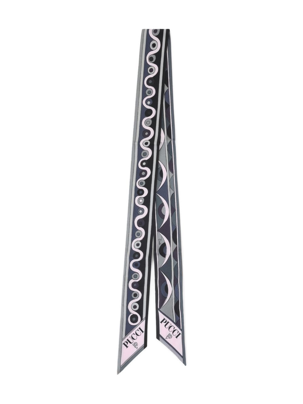 Pucci Patterned Silk Bandeau With Logo-print In Black