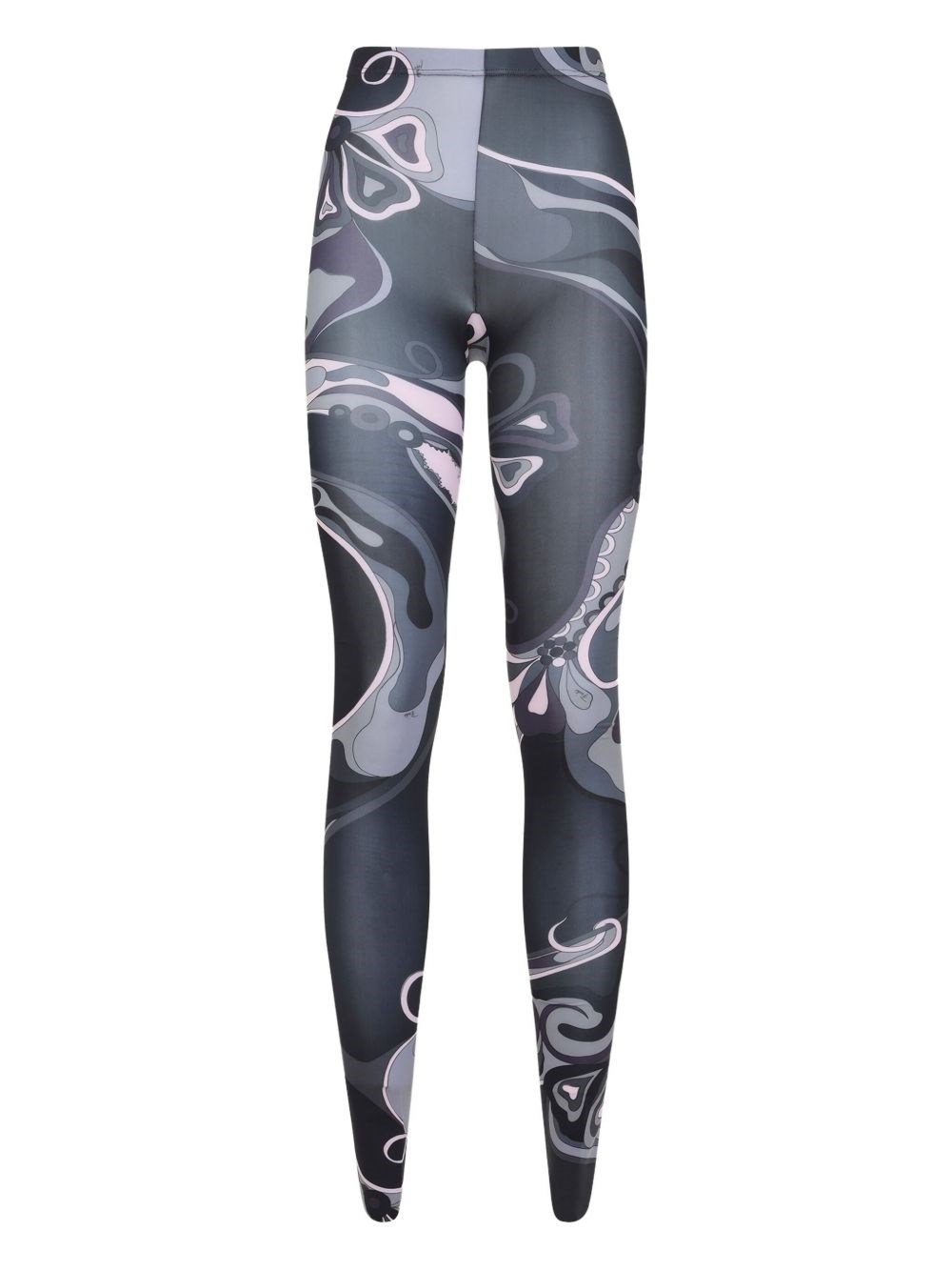 Pucci Swirl-print Tights In Black