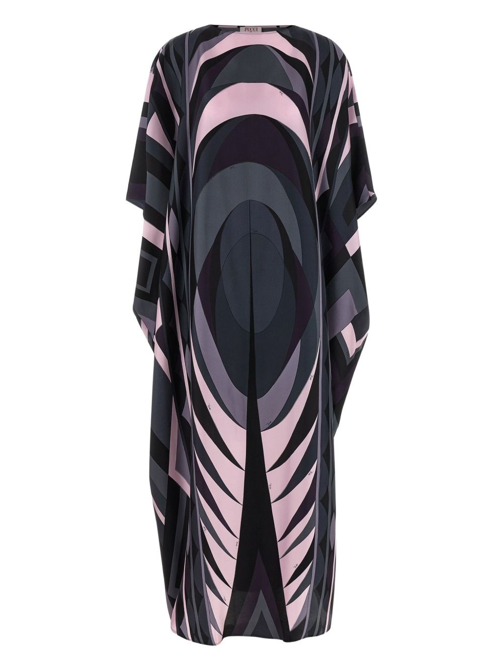 Pucci Silk Kaftan With Iris Print In Multi