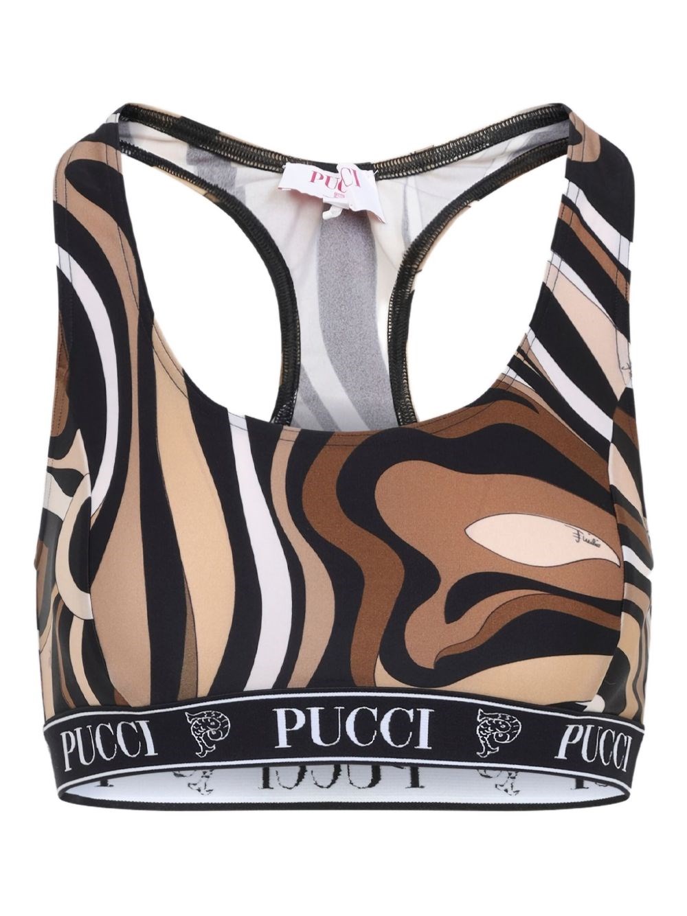 Pucci Racerback Style Comfortable Bra Top In Black