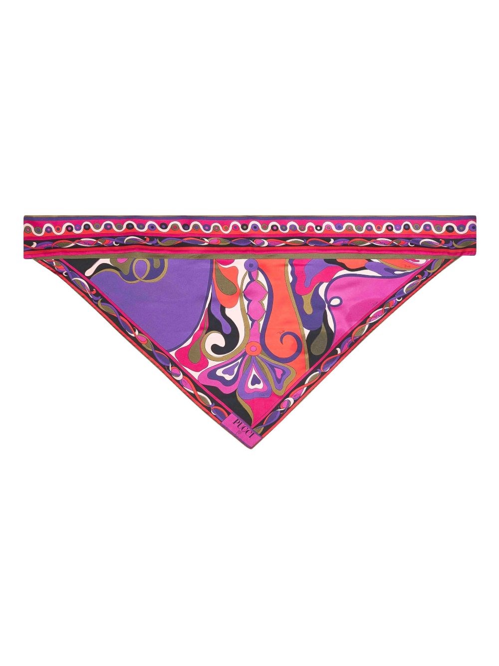 Pucci Printed Silk Foulard In Multi
