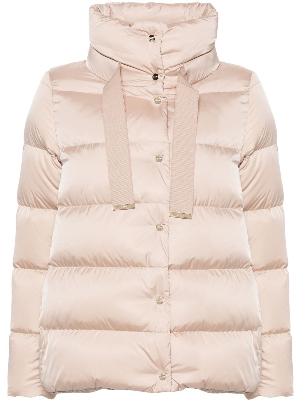 Herno Shiny Satin Cape Down Jacket Clothing In Pink