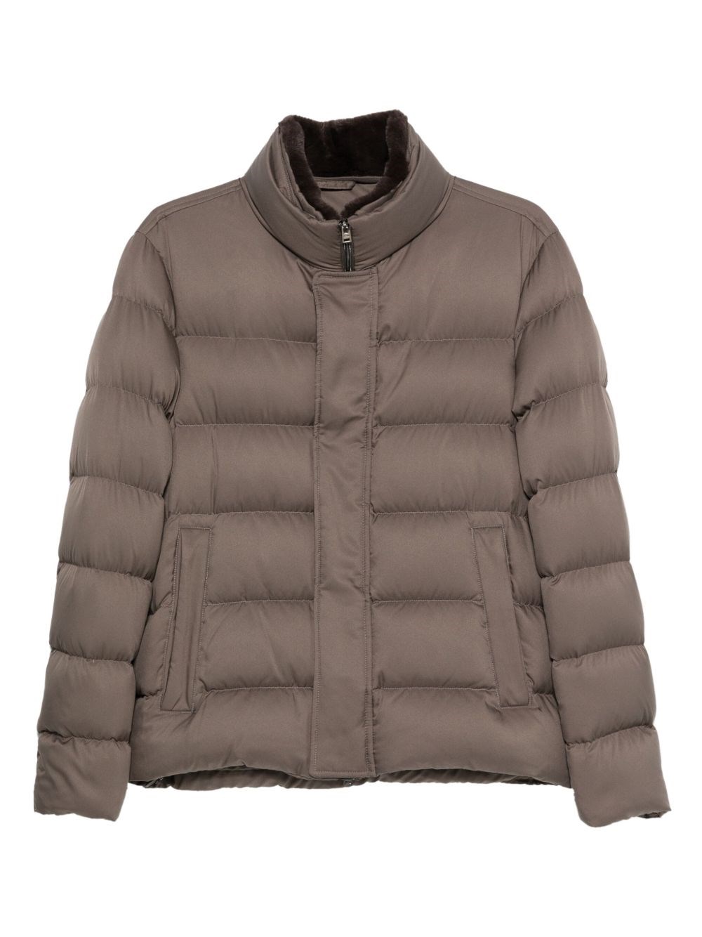Herno Insulated Jackets With High Neck And Pockets In Brown