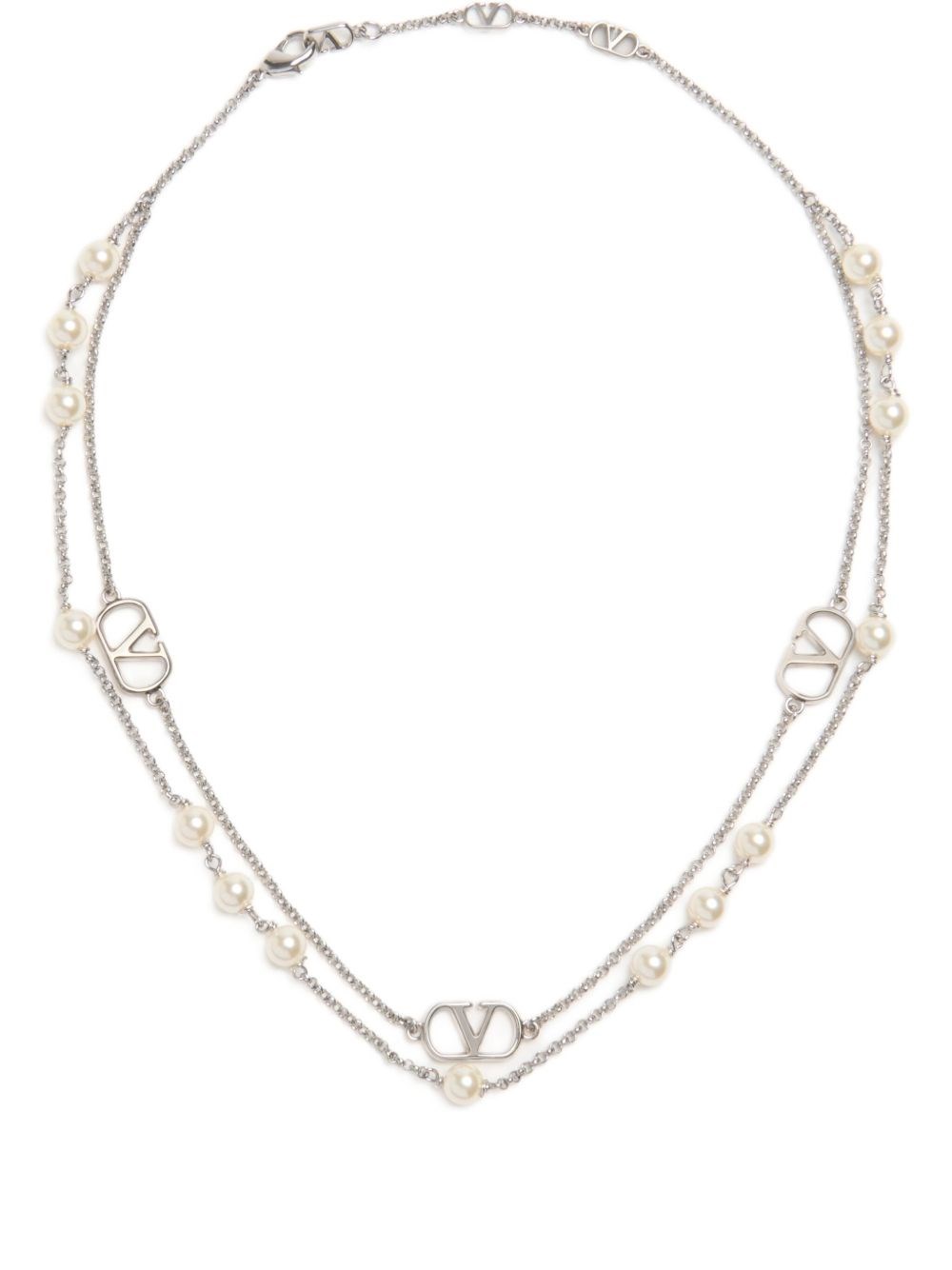 Vlogo Signature Necklace With Swarowski Pearls - Valentino Garavani - Modalova