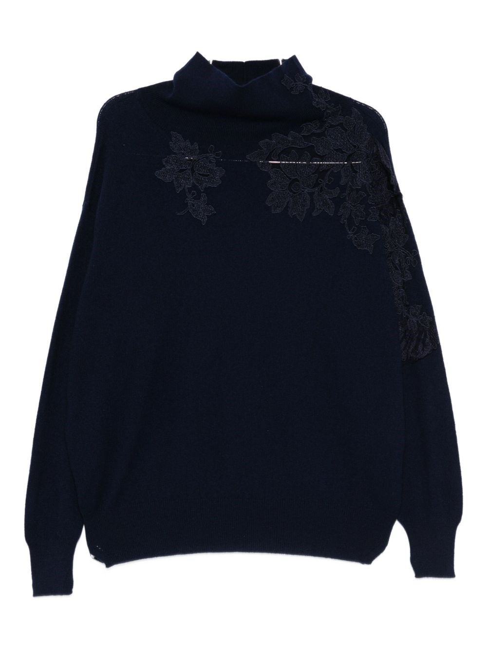 Ermanno Scervino Cashmere Turtle-neck Jumper In Blue