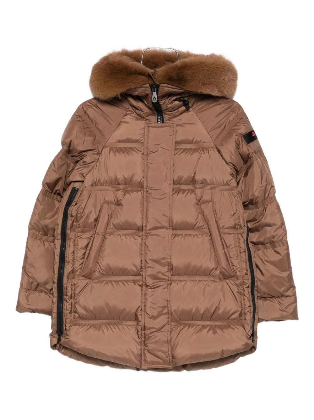 Peuterey Takan Midi Down Jacket In Brown