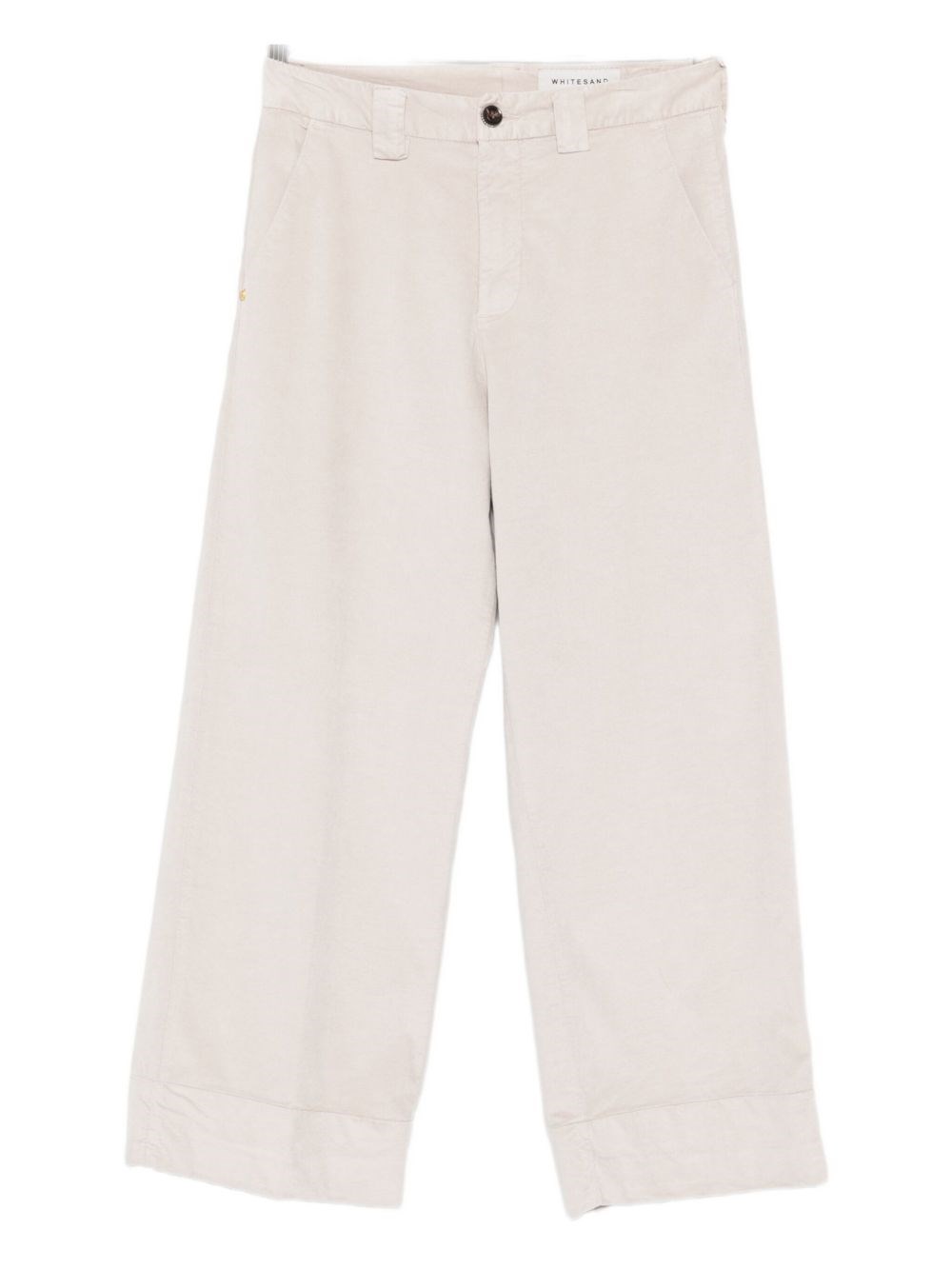 White Sand Button-fastening Belt-loops Trousers In Neutral