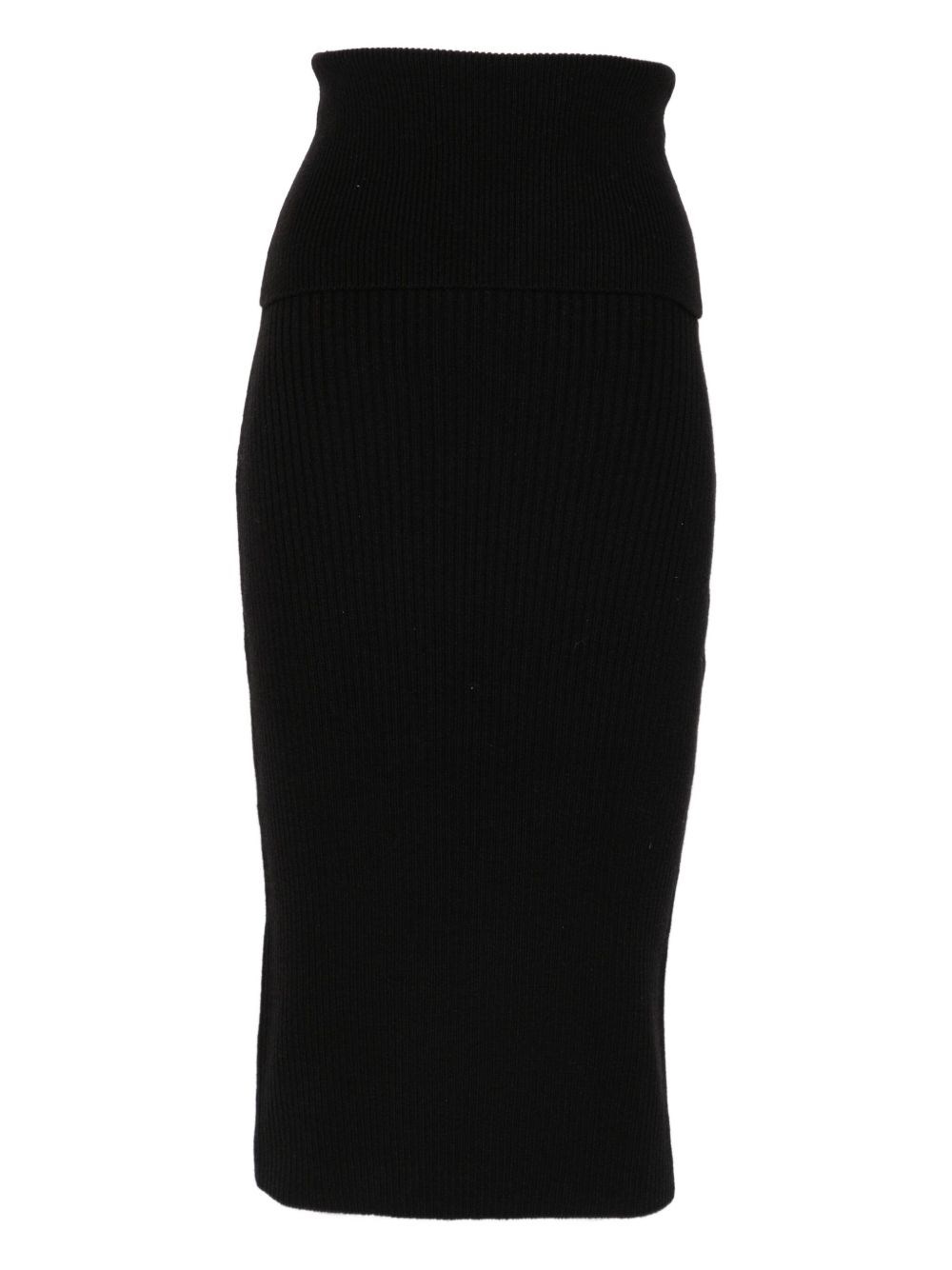 Iro Christy Ribbed Midi Skirt In Black