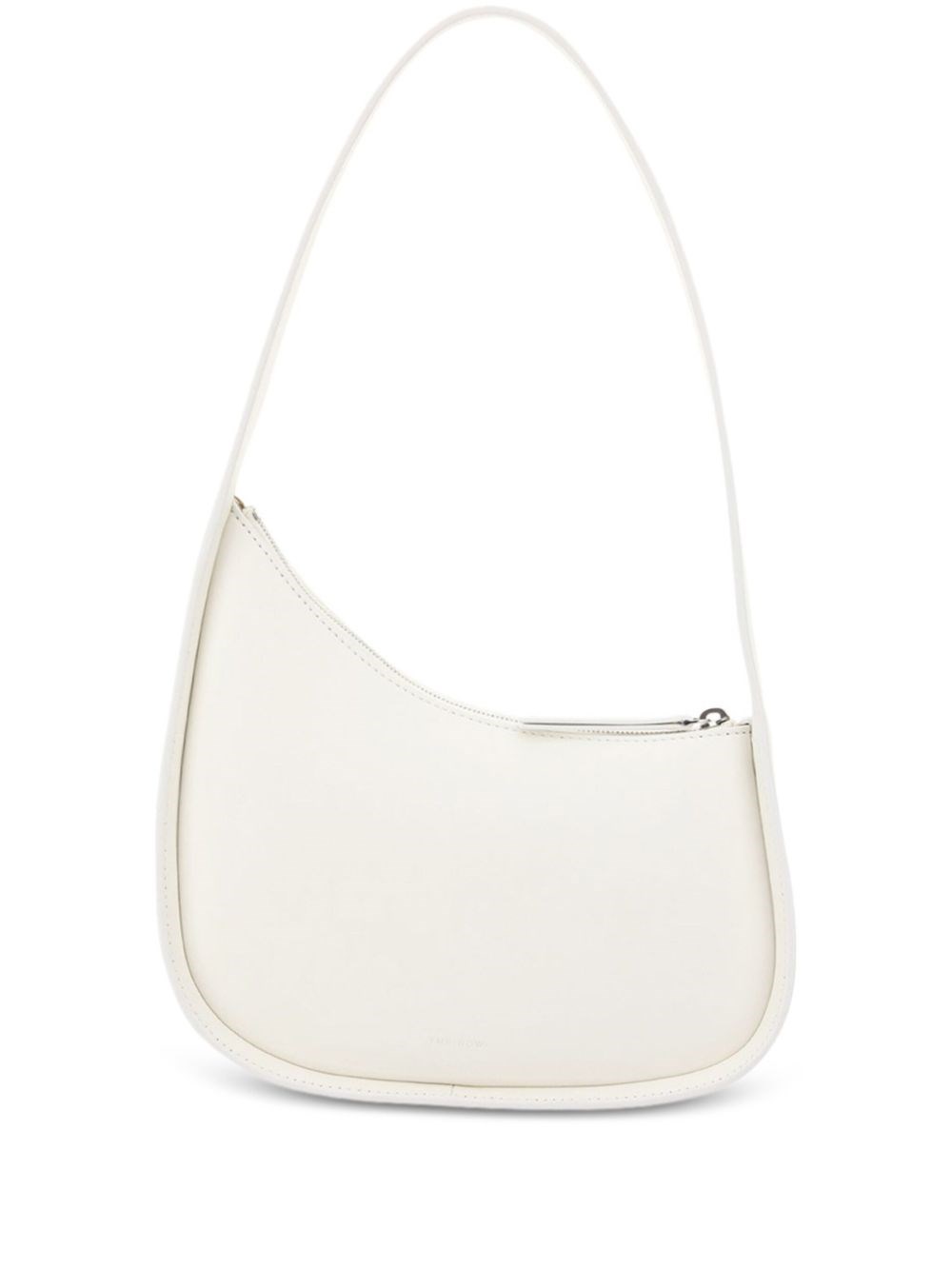 The Row Half Moon Leather Shoulder Bag In White