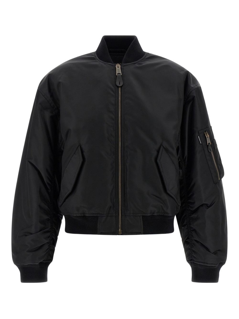 Balenciaga Padded Bomber Jacket Side Pockets In Black