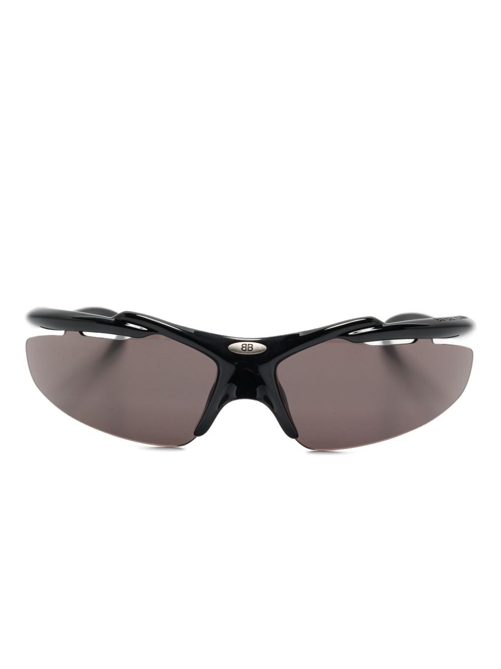 Balenciaga Turbo D-frame Wraparound Sunglasses In Brown