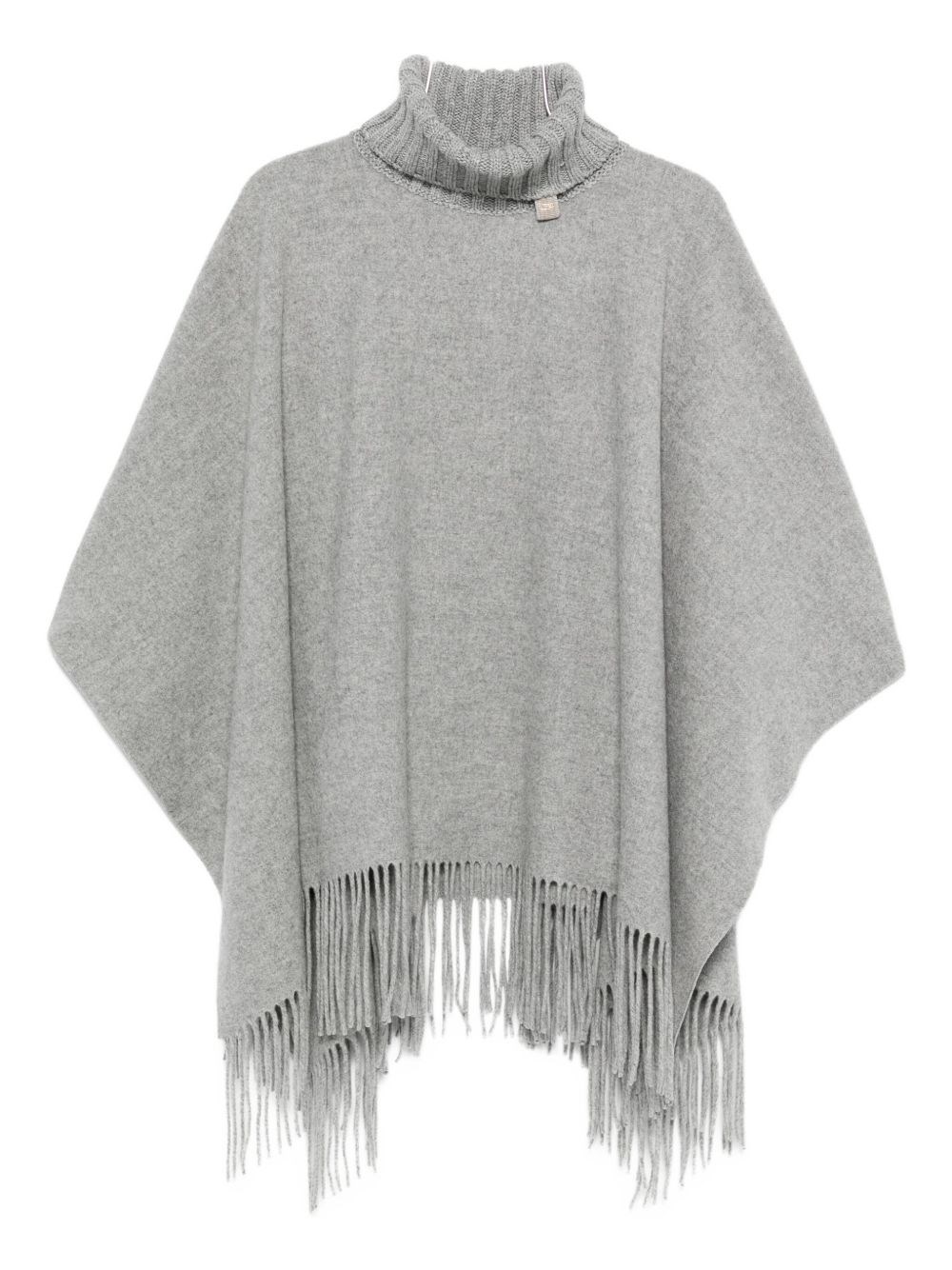 Fabiana Filippi Wool Poncho In Gray
