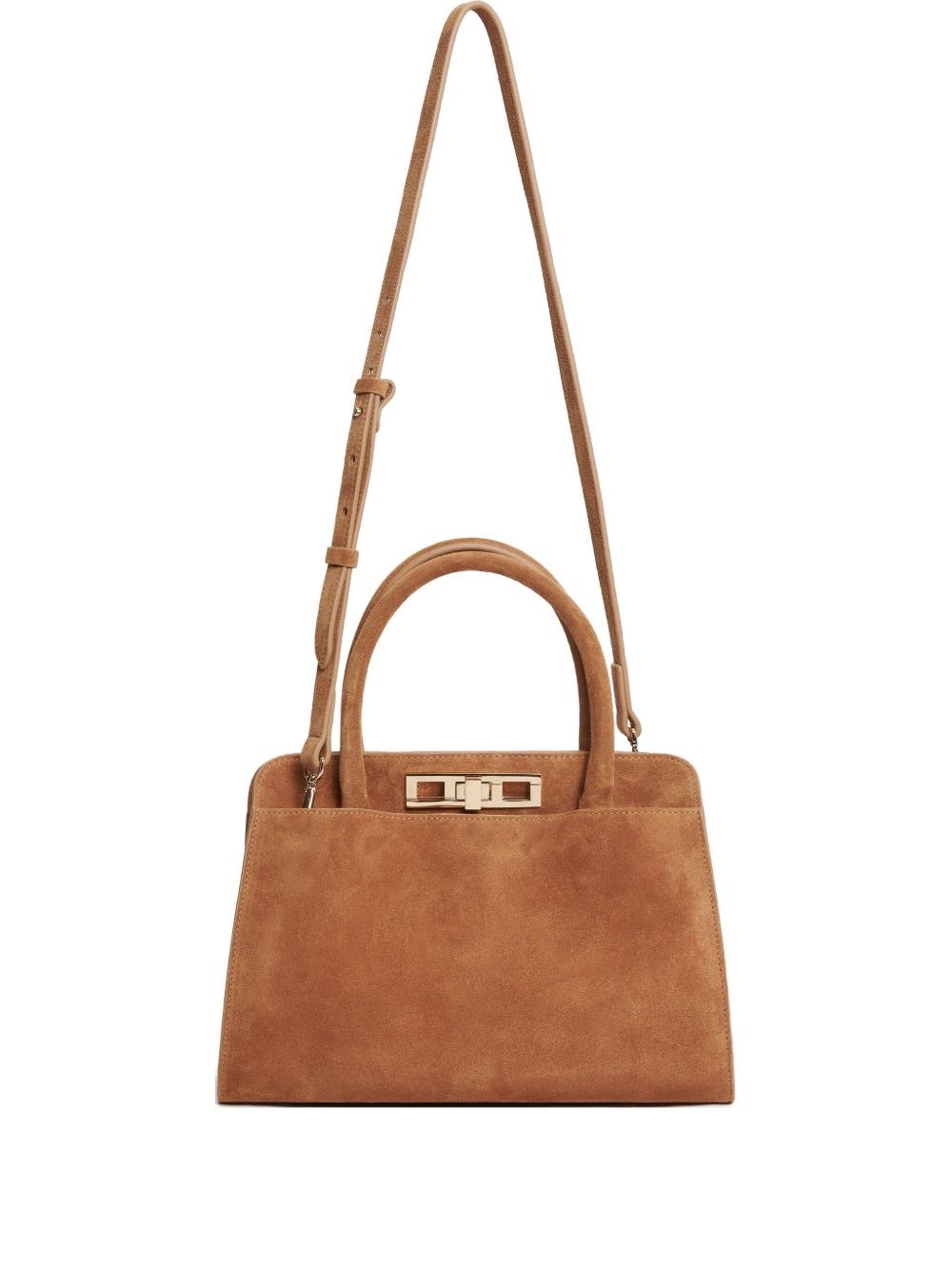 Fabiana Filippi Suede Leather Handbag In Brown