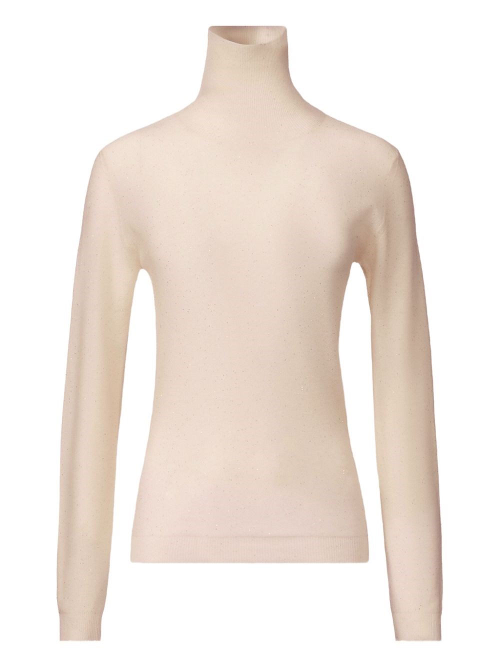 Fabiana Filippi Sequin Embellishment Wool Turtleneck Sweater In White