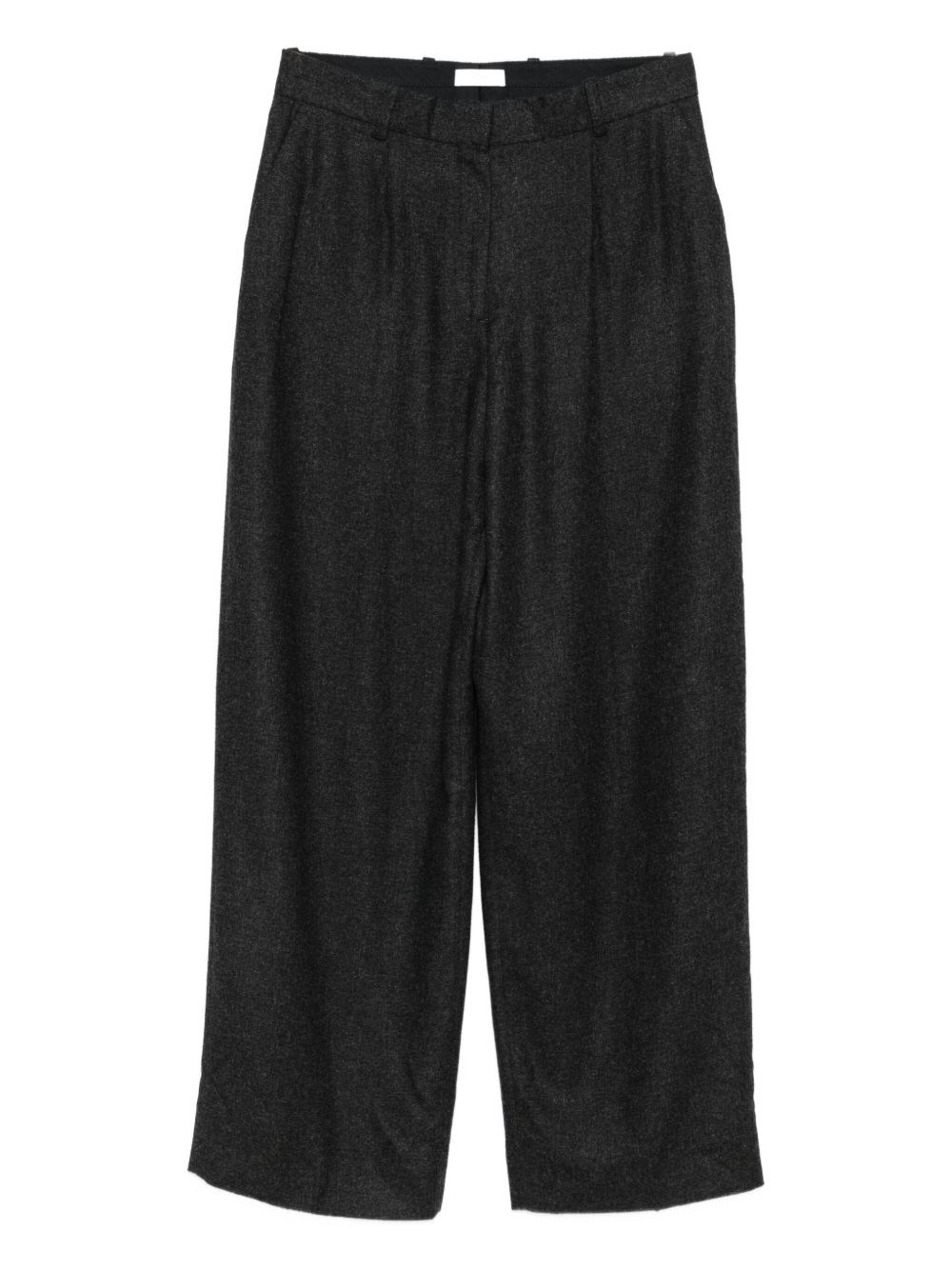 Totême Toteme Flannel Wide-leg Trousers In Gray