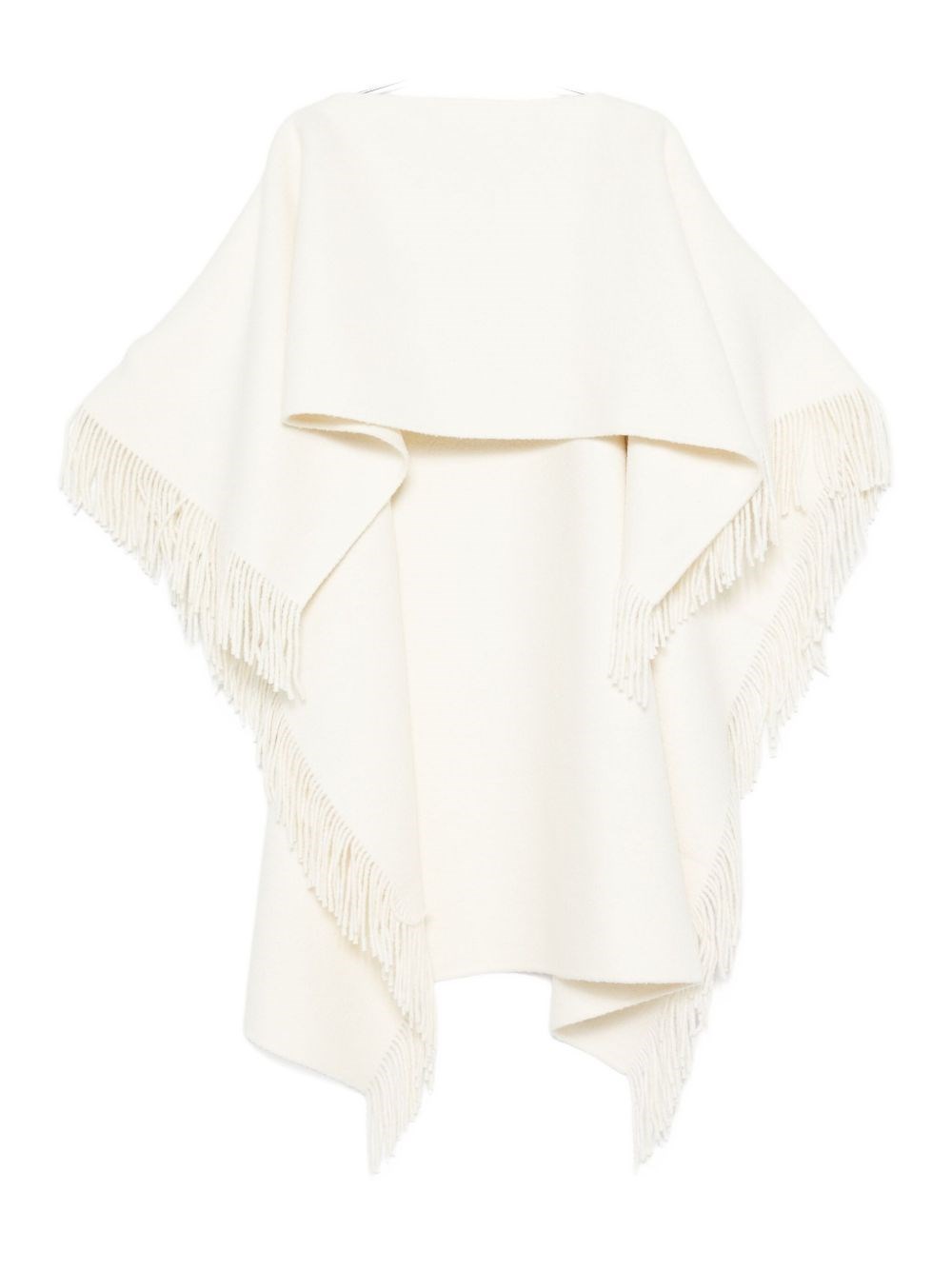 Totême Toteme Fringed Wool-blend Poncho In White