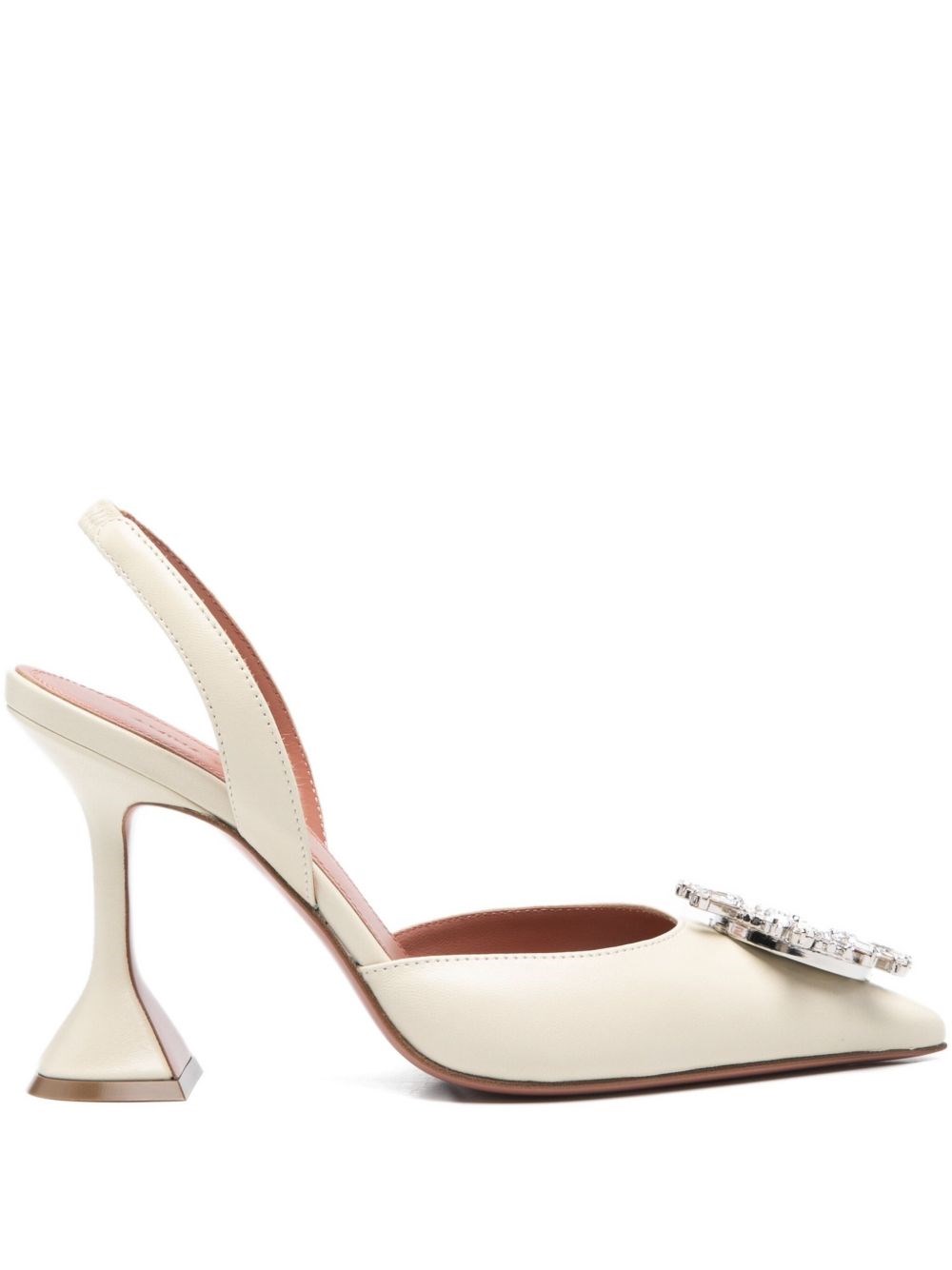 Amina Muaddi Begum Leather Slingback Pumps In Multi