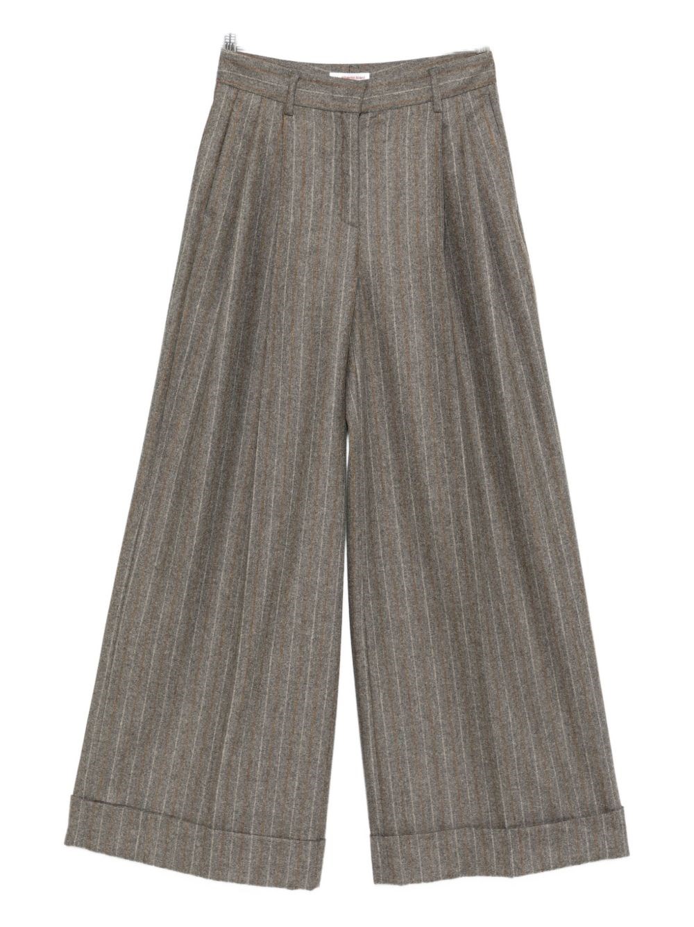 Alberto Biani Wool Flannel Trousers In Brown
