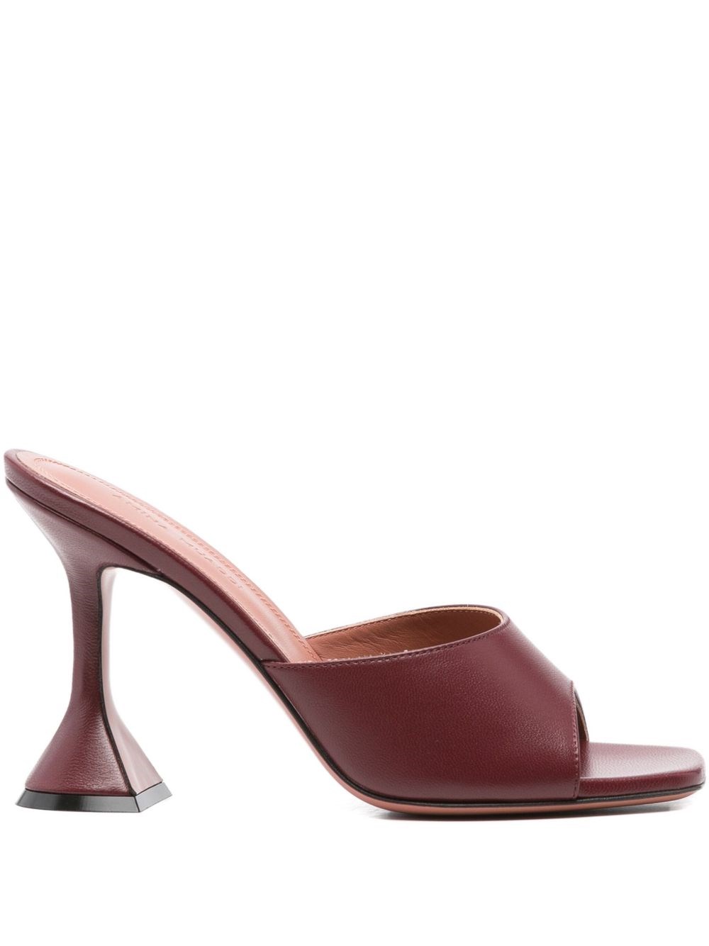 Amina Muaddi 95m Lupita Square-toe Sandals In Red
