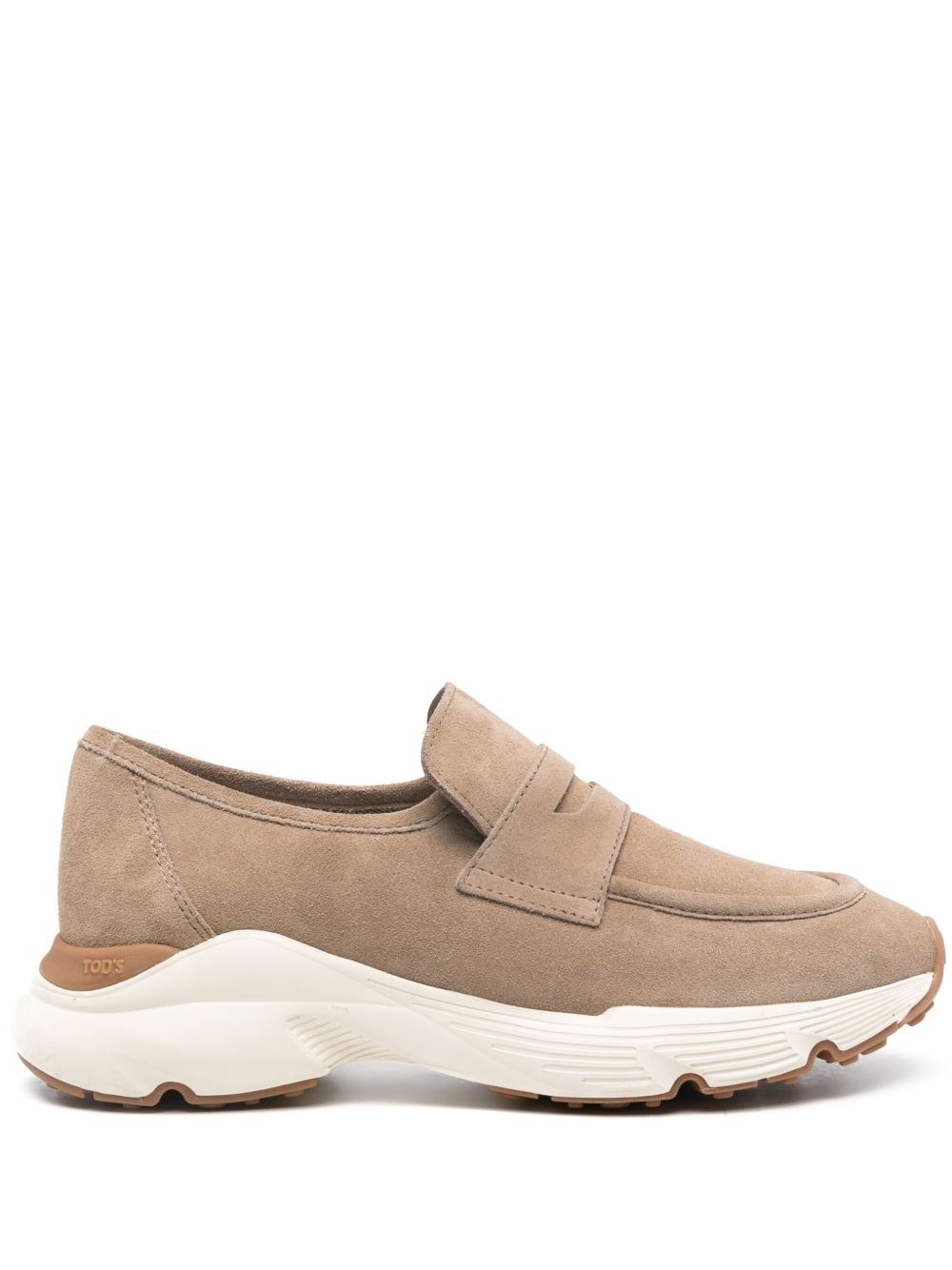Tod's Suede Leather Loafers In Neutral