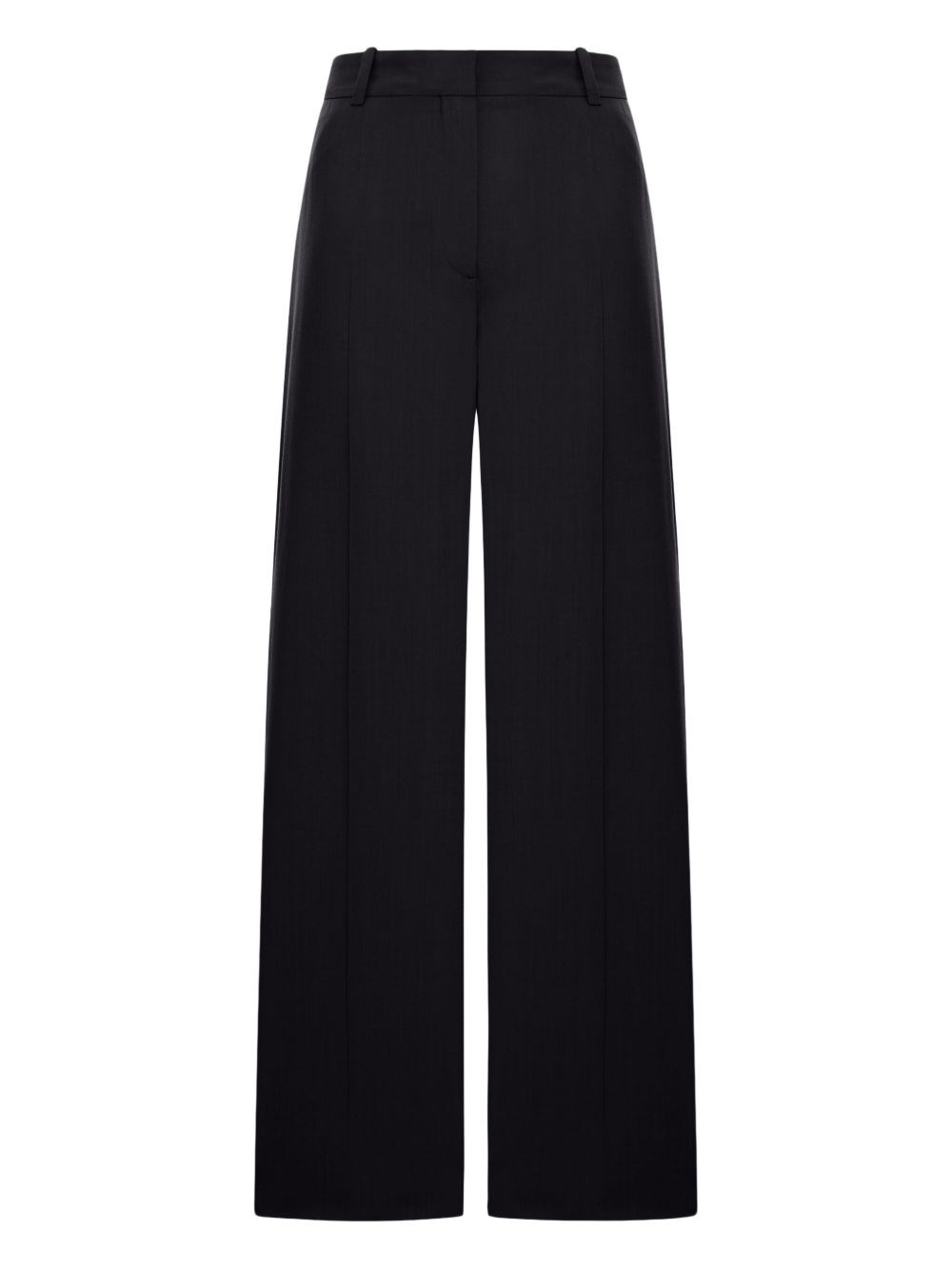 Totême Fluid Trousers With Wide Leg And Pleats In Blue