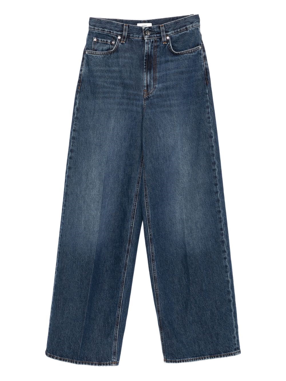 Totême High Waist Loose Leg Denim Trousers In Blue