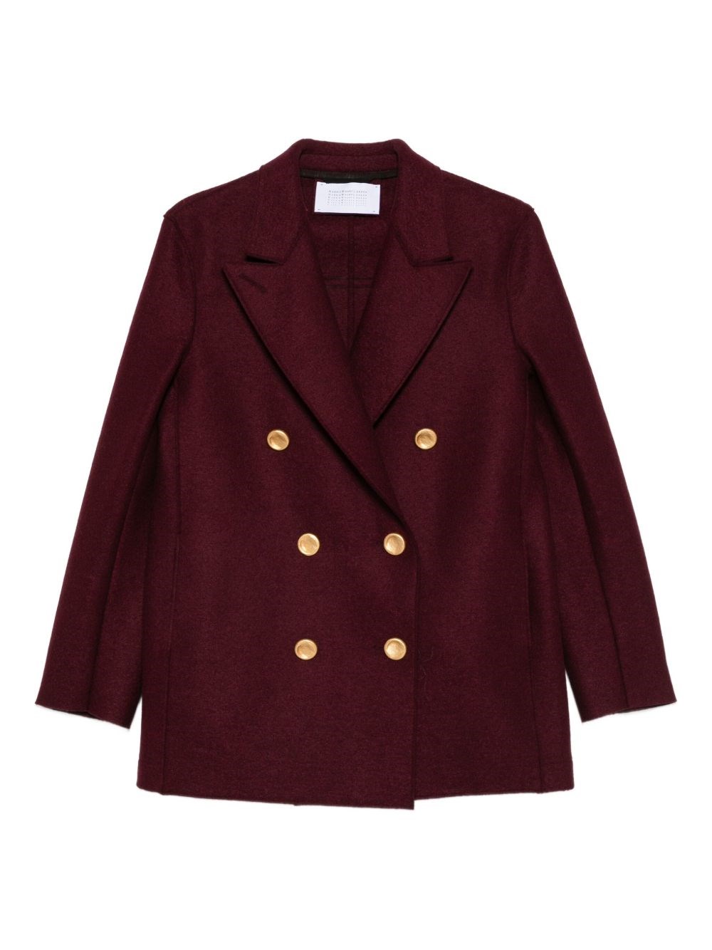 Harris Wharf London Wool Double-breasted Coat Gold Buttons In Red