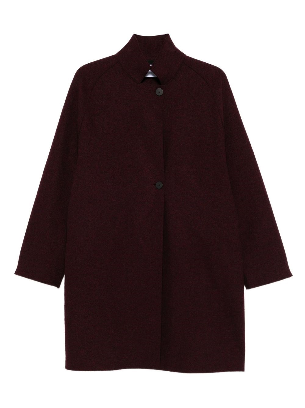 Harris Wharf London Wool Coat With High Neck And Raglan Sleeves In Black