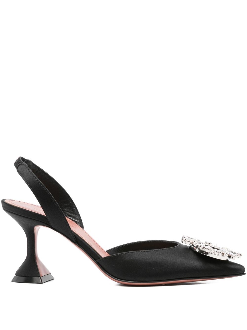 Amina Muaddi Women Begum Satin Slingback Pumps In Black